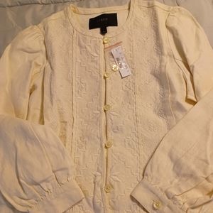 J. Crew Linen Embroidered Jacket